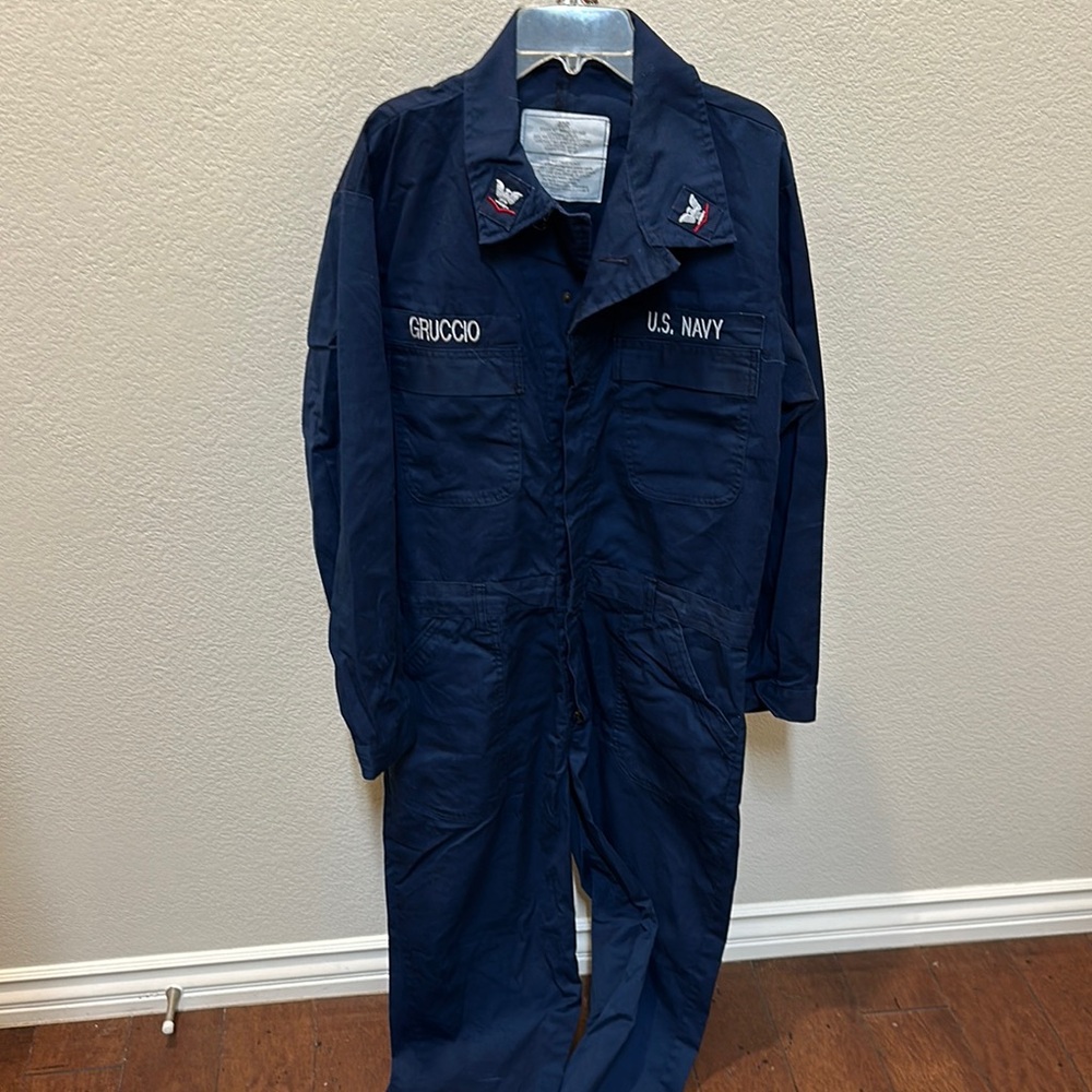 U.S. Navy Blue Coveralls with Embroidery